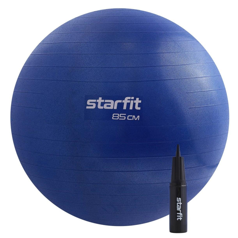 Фитбол STARFIT GB-109 85см,500гр,антивзрыв,с руч.насосом,т.-син,УТ-00020234 1610119
