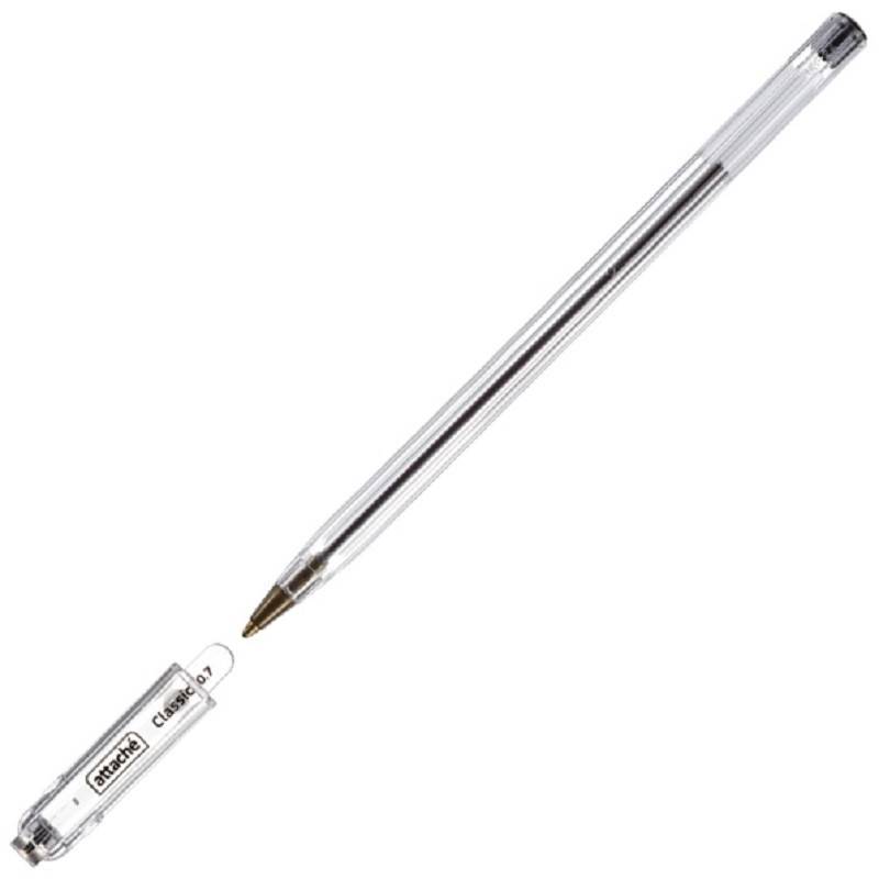 Ручка шариковая Attache Classic черная (толщина линии 0.7 мм) 148050