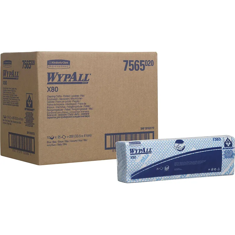 Материал протирочный нетканый WypAll X80 синий 25л/уп 7565 (KFC) Kimberly-Clark 2072395