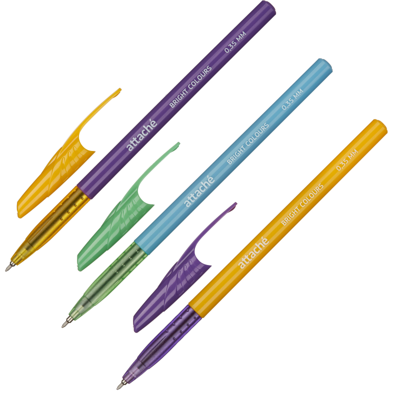 Ручка шарик. неавтомат. Attache Bright colours 0,35мм, син, ассорт 1565936