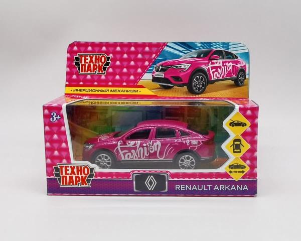 Машина металл Рено Аркана для девочек, 12 см. розовый Технопарк ARKANA-12GRL-PK