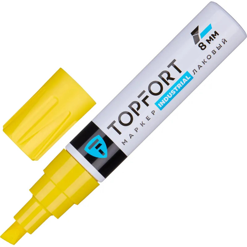 Маркер лаковый TOPFORT Industrial 8 мм желтый 1827883 ZP2502