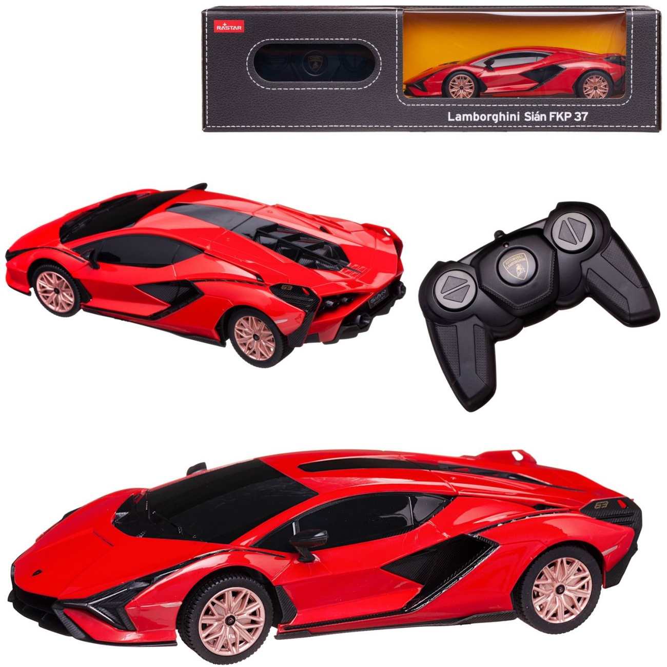 Машина р/у 1:24 Lamborghini Siant красный, 2,4 G. Rastar 97800R