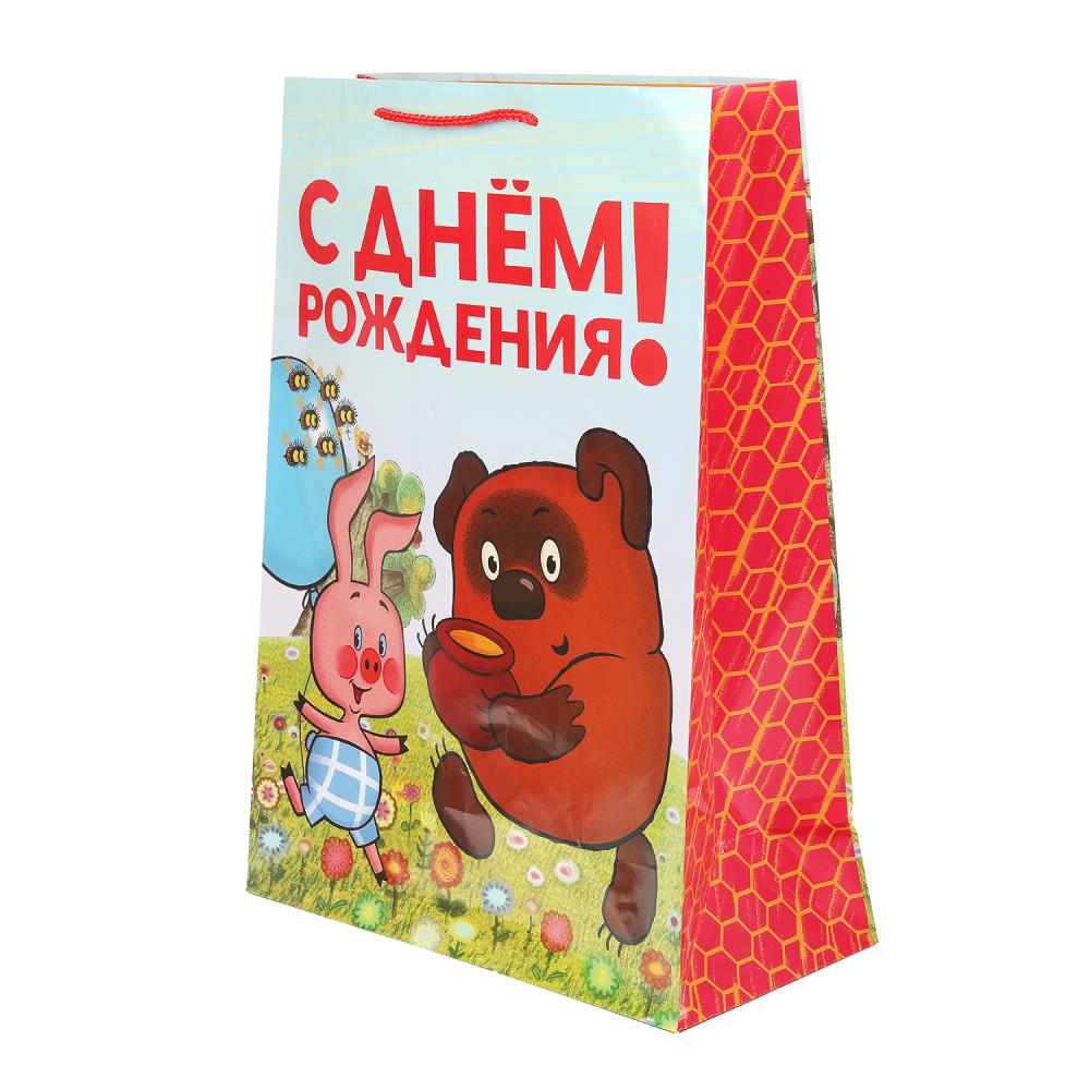 Пакет подарочный глянцевый "Союзмультфильм" l, Винни Пух", 140 гр/м Чудо праздник PL-127481-VP