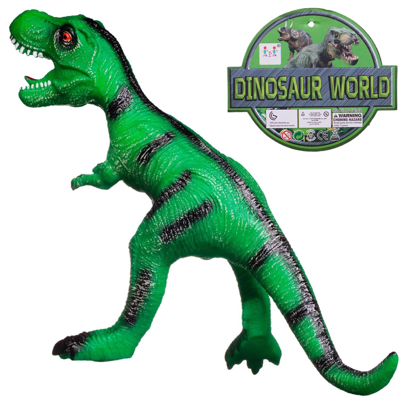 Фигурка Junfa Динозавр длина 50 см со звуком зелено-черный WA-24130/зелено-черный