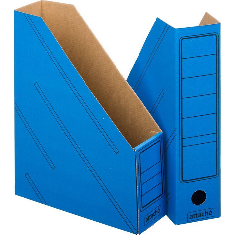Вертикальный накопитель Attache картонный синий ширина 75 мм (2 штуки в уп) 731862