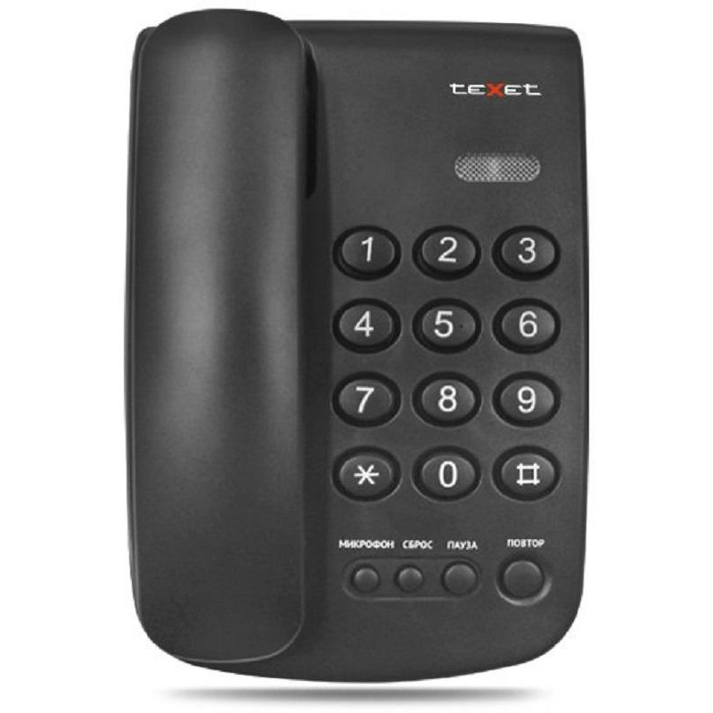 Телефон проводной teXet TX-241 черный 1282370 126899
