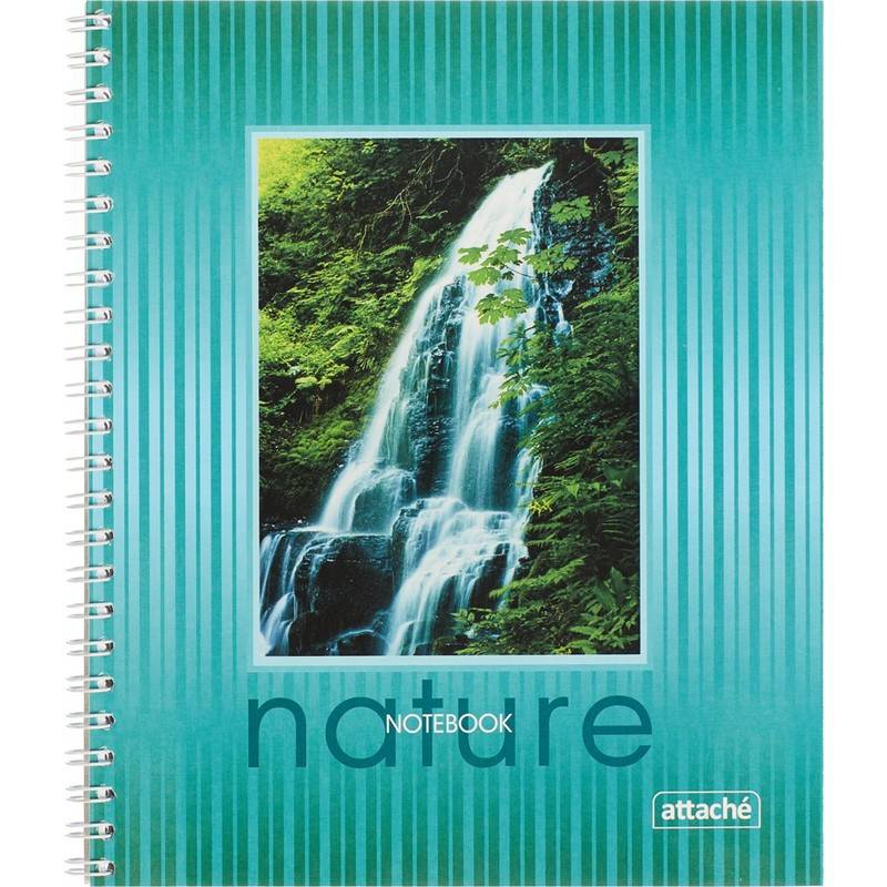 Тетрадь общая Attache Nature А5 80 листов в клетку спираль 14407