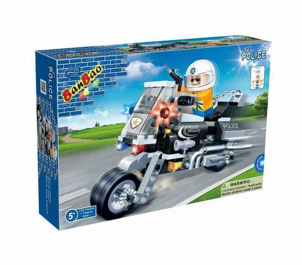 "Полицейский на мотоцикле" 140 деталей конструктор Banbao 8351