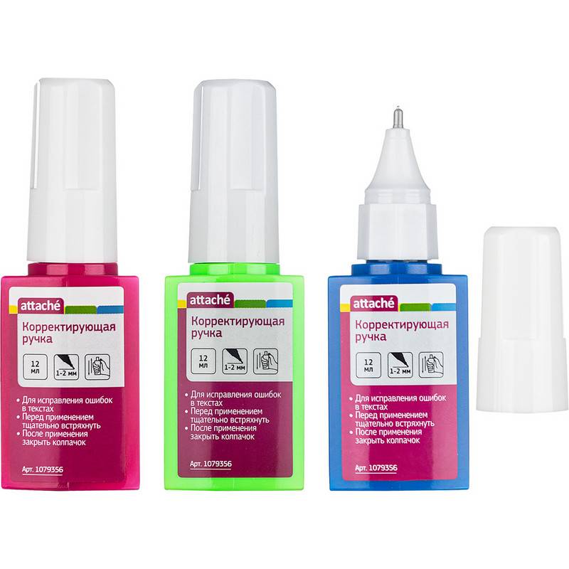 Корректирующая ручка Attache 12 мл (быстросохнущая основа) 1079356