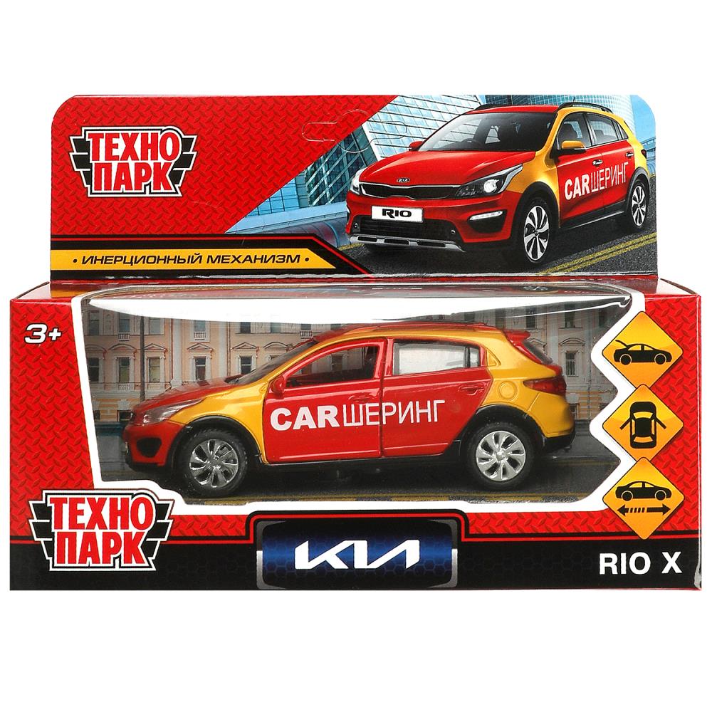 Машина металлическая Киа Рио X Каршеринг, 12 см. красный, Технопарк XLINE-12DEL-RD