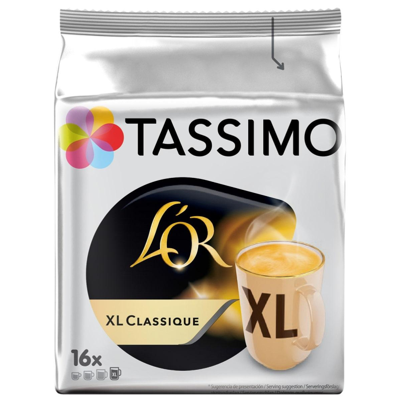 Кофе в капсулах Tassimo L'OR XL Classique нат.жар.мол. 16кап/уп 1722022 4018635