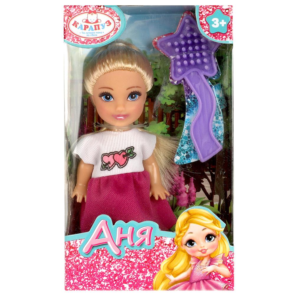 Кукла Аня 12 см. с расческой Карапуз ANNA-C3-BB