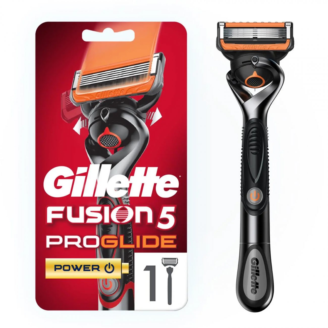 Gillette FUSION5 ProGlide Power RED Станок для бритья FlexBall электромеханический с успокаивающими микроимпульсами + 1 сменная кассета (5 лезвий) 7702018509775