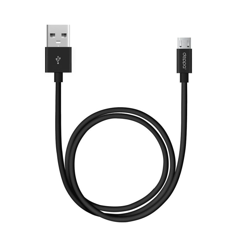 Кабель Deppa USB - microUSB, 2m, черный 1665472 72205