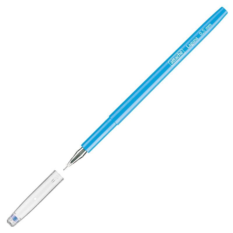 Ручка гелевая одноразовая Attache Laguna синяя (толщина линии 0.5 мм) 389737