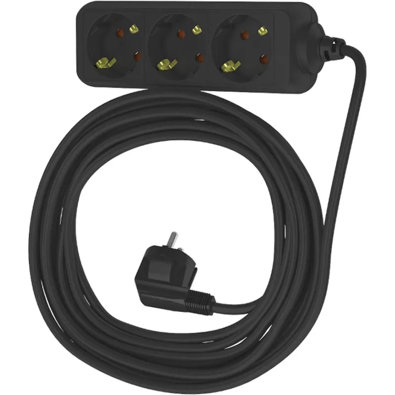 Удлинитель сетевой ФОТОН 16-103Е, 10м, 3 розетки, 16А, с заземл.Черный 1997346 22725