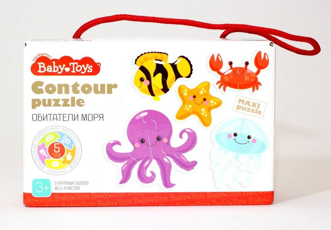 Пазлы контурные Обитатели моря Baby Toys Десятое Королевство 04119
