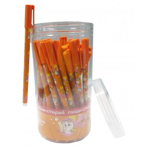 Ручка CENTRUM Каваи Котики, гелевая прорезиненная со стираемыми чернилами, синяя 0,5 мм 70497