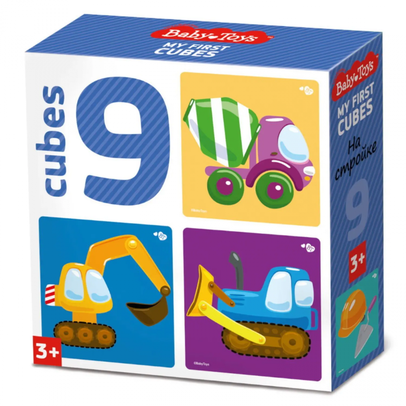 Десятое королевство Кубики Baby Toys На стройке 9 шт 03533ДК