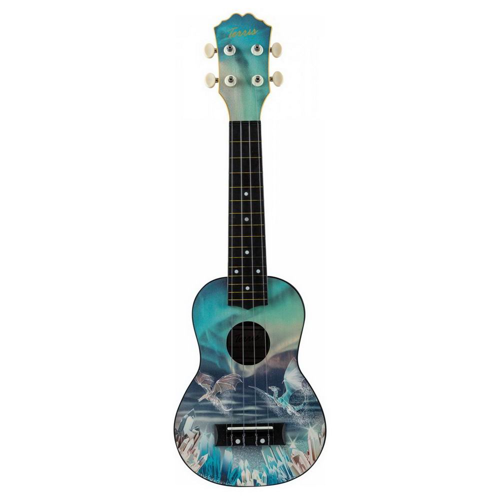 Гитара гавайская TERRIS Укулеле сопрано PLUS-70 DRAGON 55x17x5,2. см DNT-63698