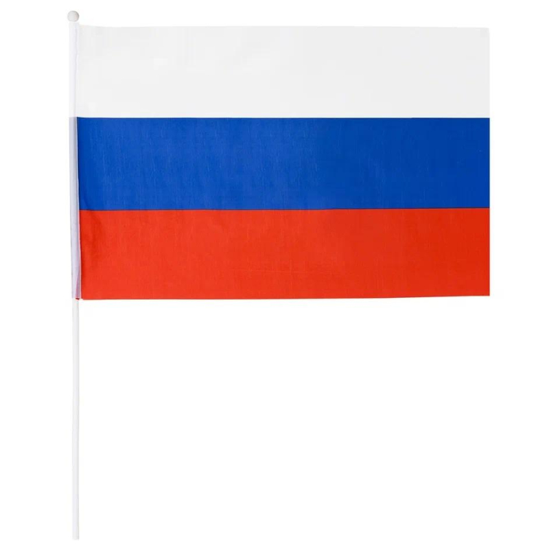 Флаг России 40х60см 12шт/уп пластик.флагшток,  искусств.шелк МС-3788 Mc Basir 1685340