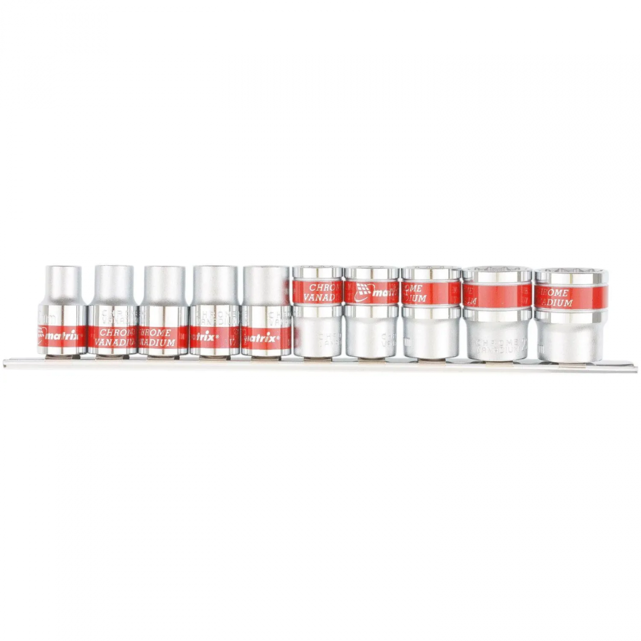 Набор головок торцевых 1/2, 12-гр. CrV, 10 шт (10-24 мм) MATRIX 13596 1150050