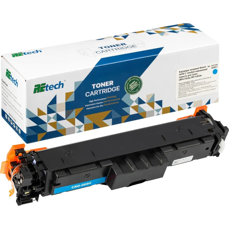 Картридж лазерный Retech 069H C гол.пов.емк. для Canon LBP673Cdw/MF754Cdw 2167540 5097C002