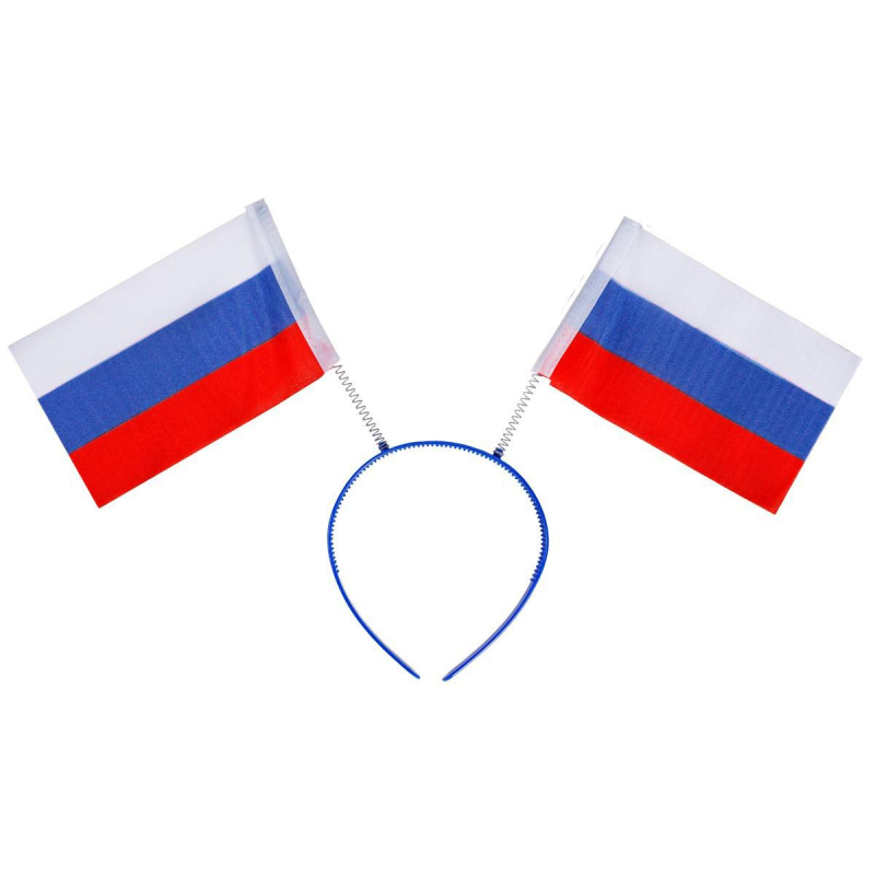 Флаг ободок с двумя флажками Россия Триколор арт 1501-3725 Веселая Затея 1568207