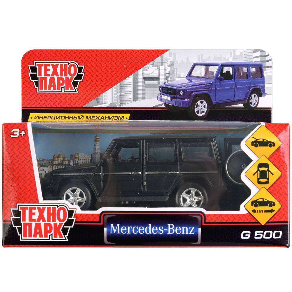 Машина металл "Mercedes-Benz G-Class" 12 см. открываются двери, инерционная Технопарк G-СLASS-BK