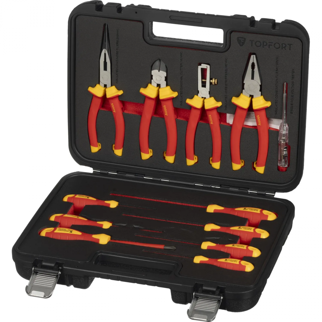 Набор диэлектрических инструментов Topfort 12 предметов (VDE584212) 2162268