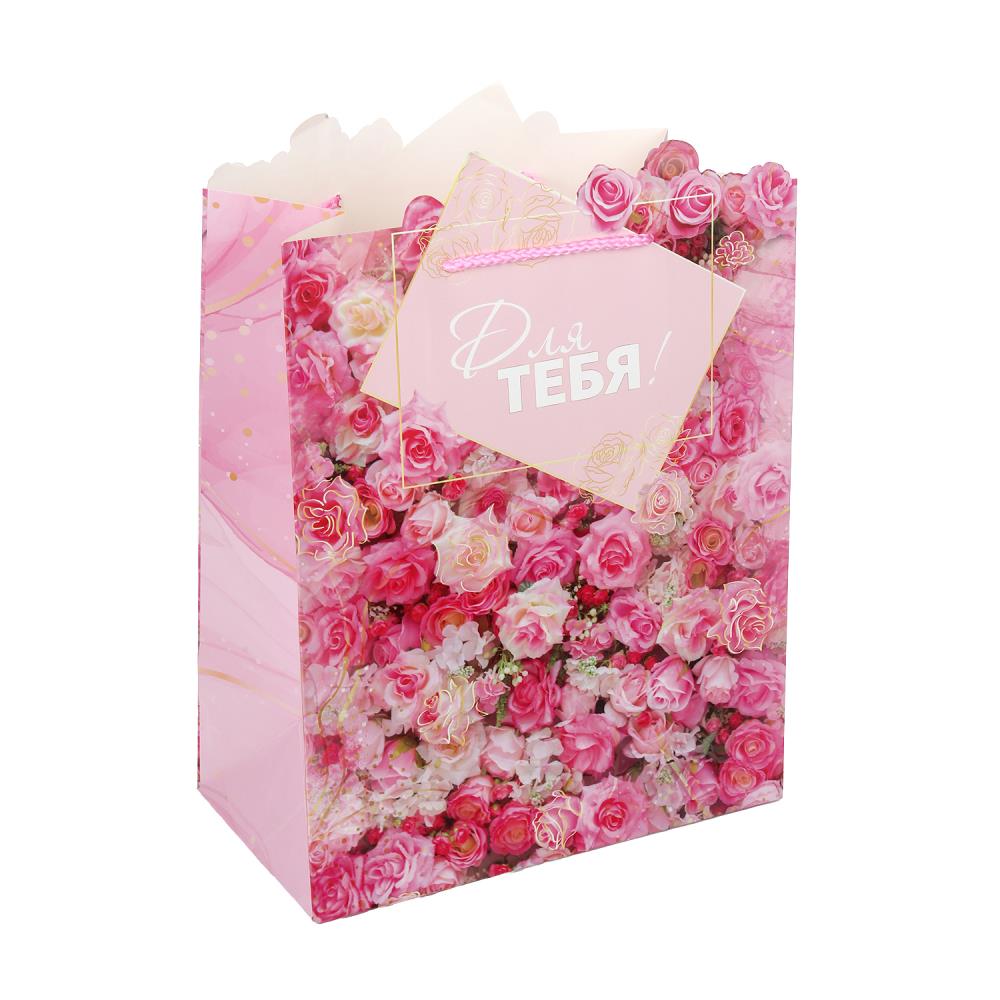 Пакет подарочный фигурная вырубка, цветы, 190 гр/м Чудо праздник PLF-117659-FW2