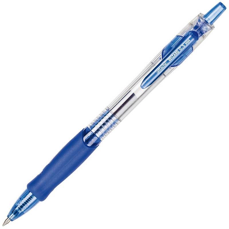 Ручка гелевая автоматическая Attache Wizard синяя (толщина линии 0.5 мм) 258070