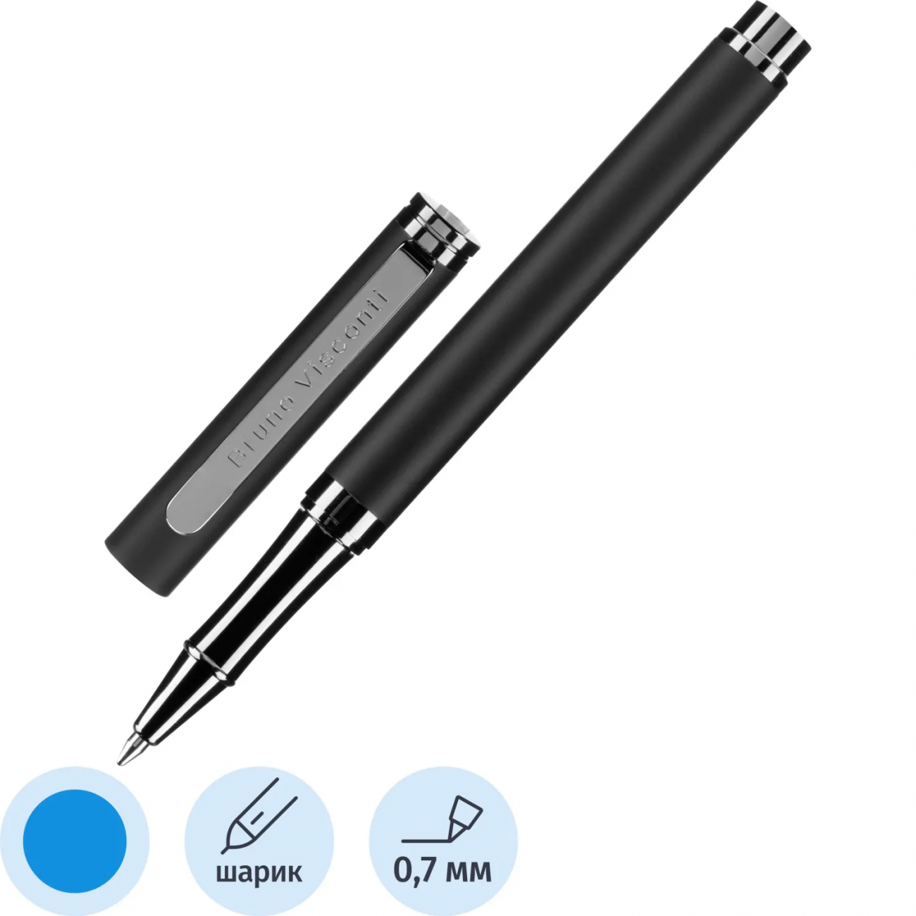 Ручка шарик. VENEZIA PRAGMATICO 1.0,син,корп.чер/фут.чер,20-0384-04/09 Bruno Visconti 2387029
