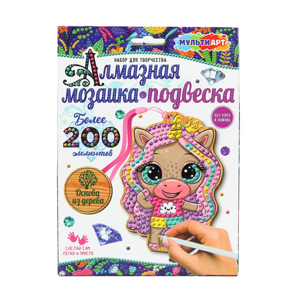 Алмазная мозаика-подвеска "Единорожка" MultiArt STICK-PEN (48)
