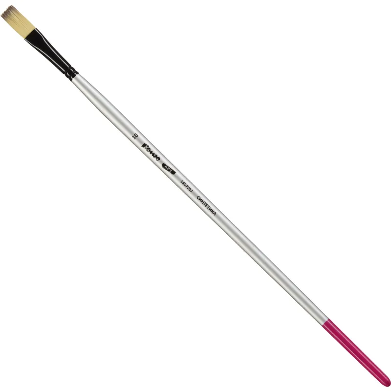 Кисть художественная Комус Арт синтетика средн.жест,плоск,№10,длинная ручка 1857707