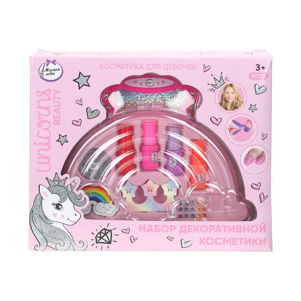 Косметика для девочек: лак, пилка для ногтей, стразы, раздитель для пальцев Милая леди 124225-UNI-ML-WOT