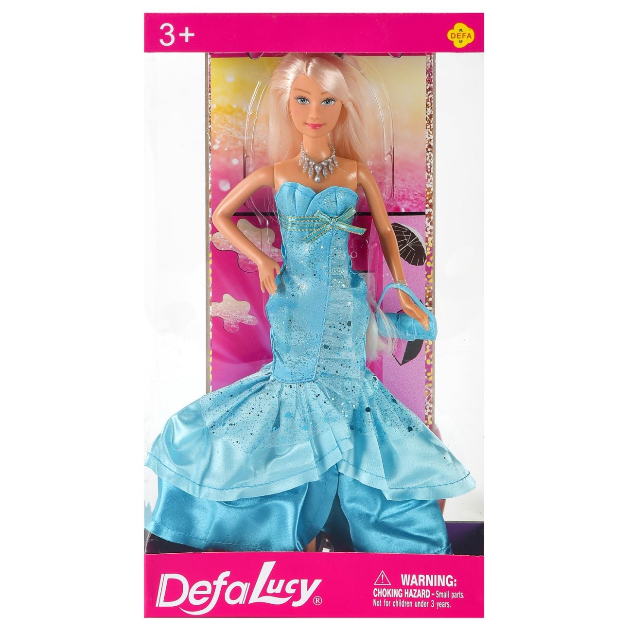 Кукла Defa Lucy Званный вечер в вечернем бирюзовом платье с сумочкой 29 см 8240d/бирюзовое