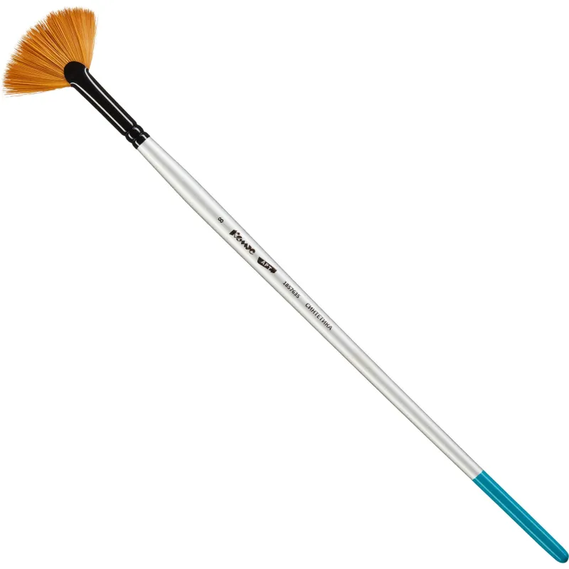 Кисть художественная Комус Арт синтетика мягкая, веерная, №8, длинная ручка 1857635