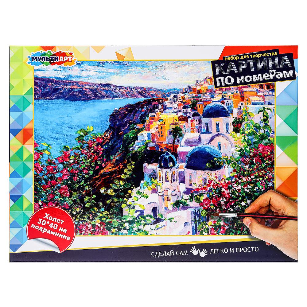 Картина по номерам 30х40 см. санторини MultiArt CANV30X40-MULTI29 (24) (24)