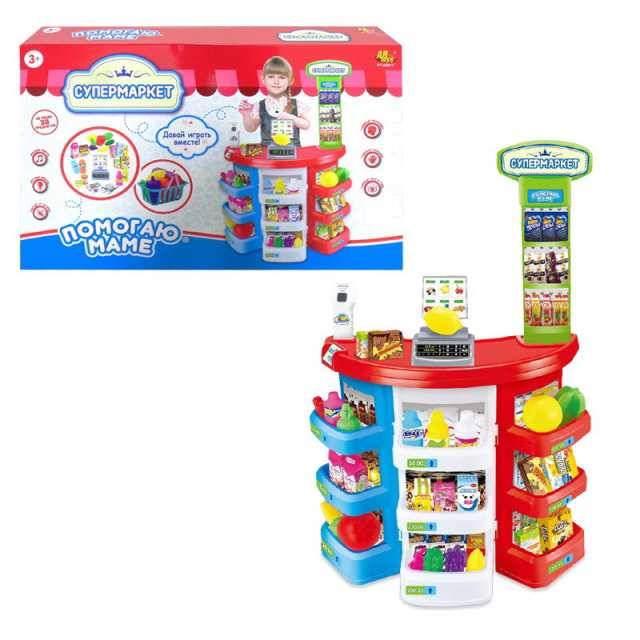 Игровой набор "Помогаю Маме. Супермаркет" 38 предметов, со световыми и звуковыми эффектами, в коробке AbToys PT-01330