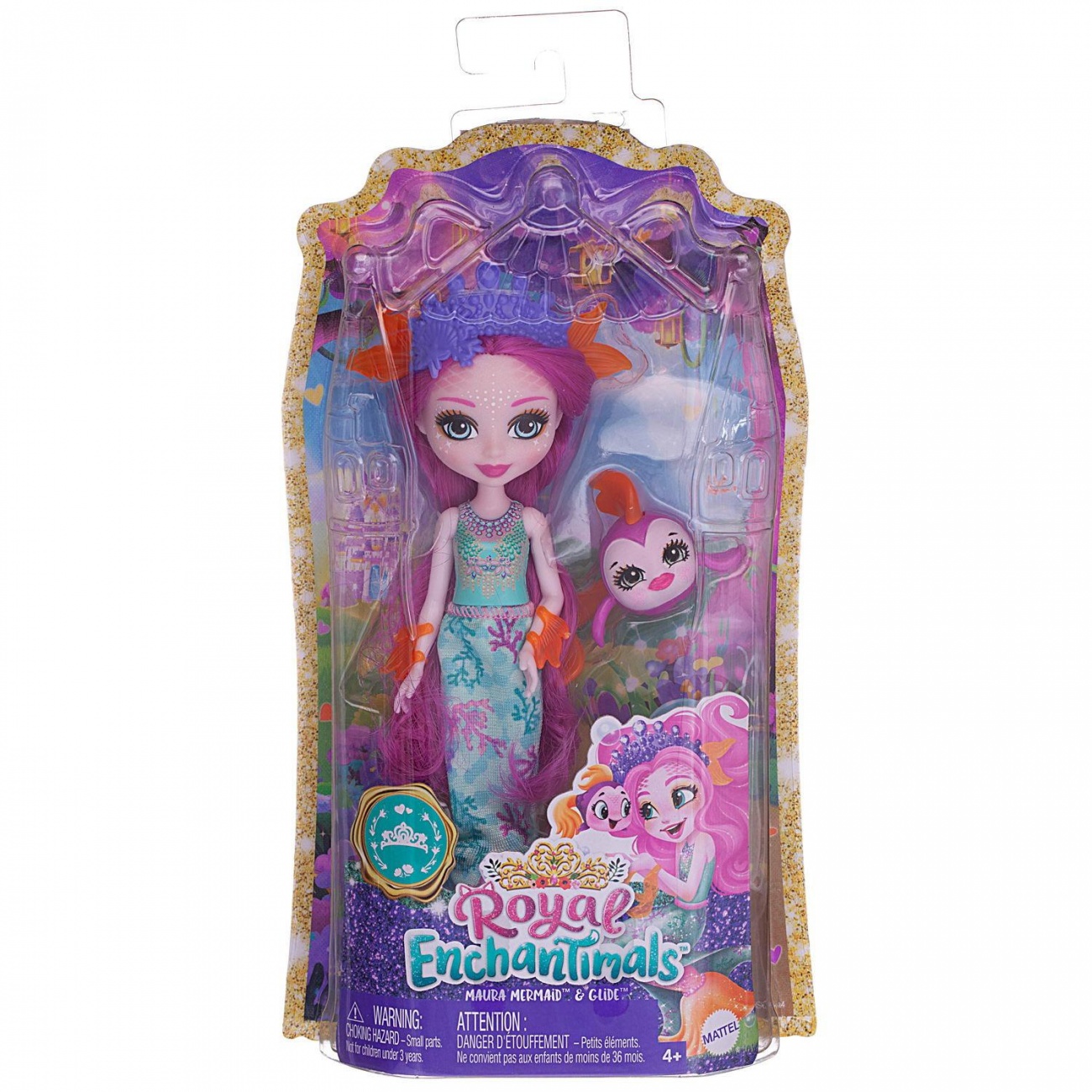 Кукла Mattel Enchantimals Маура Русалка с питомцем Глайд FNH22/Русалка