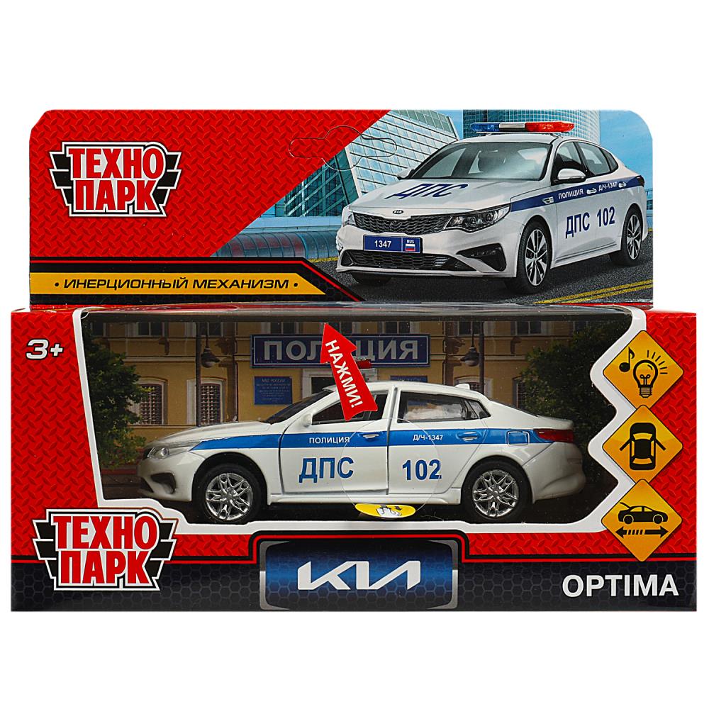 Машина металлическая свет-звук Киа Оптима Полиция, 12 см. белый Технопарк OPTIMA-12SLPOL-WH