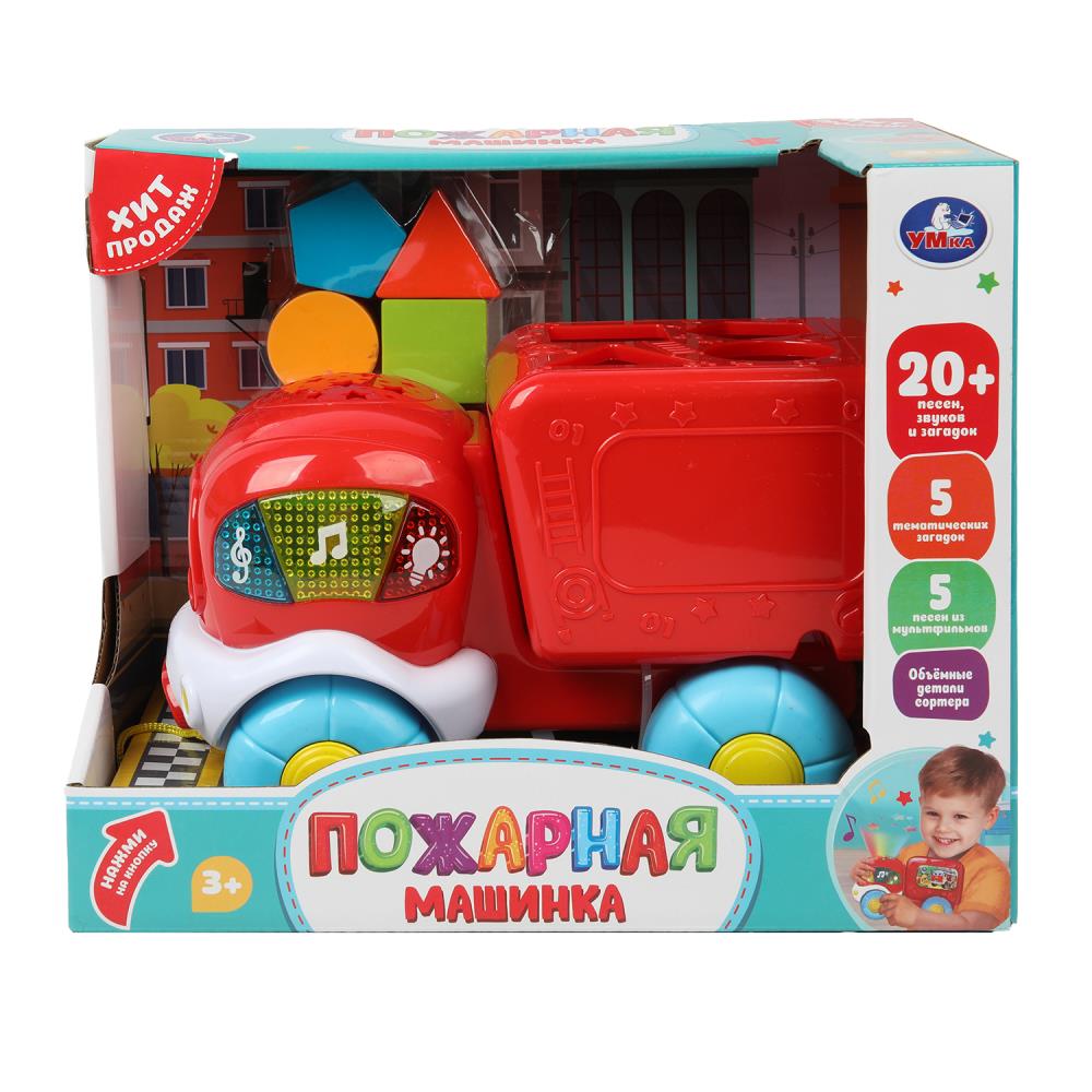 Пожарная машина-сортер, 20+ песен, стихов и звуков УМка HT1331-R