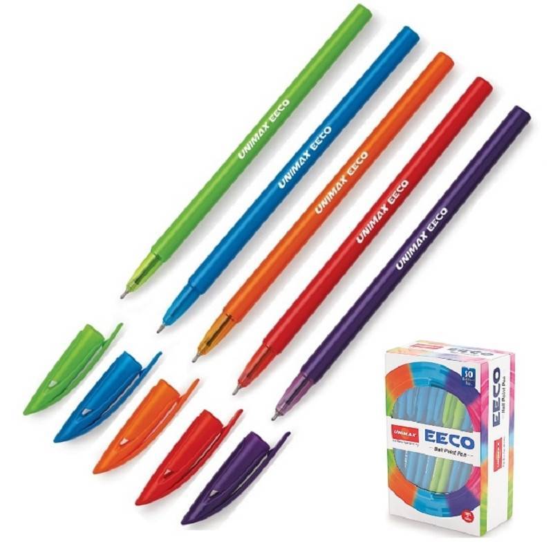 Ручка шариковая одноразовая Unimax EECO синяя (толщина линии 0.5 мм) 722464