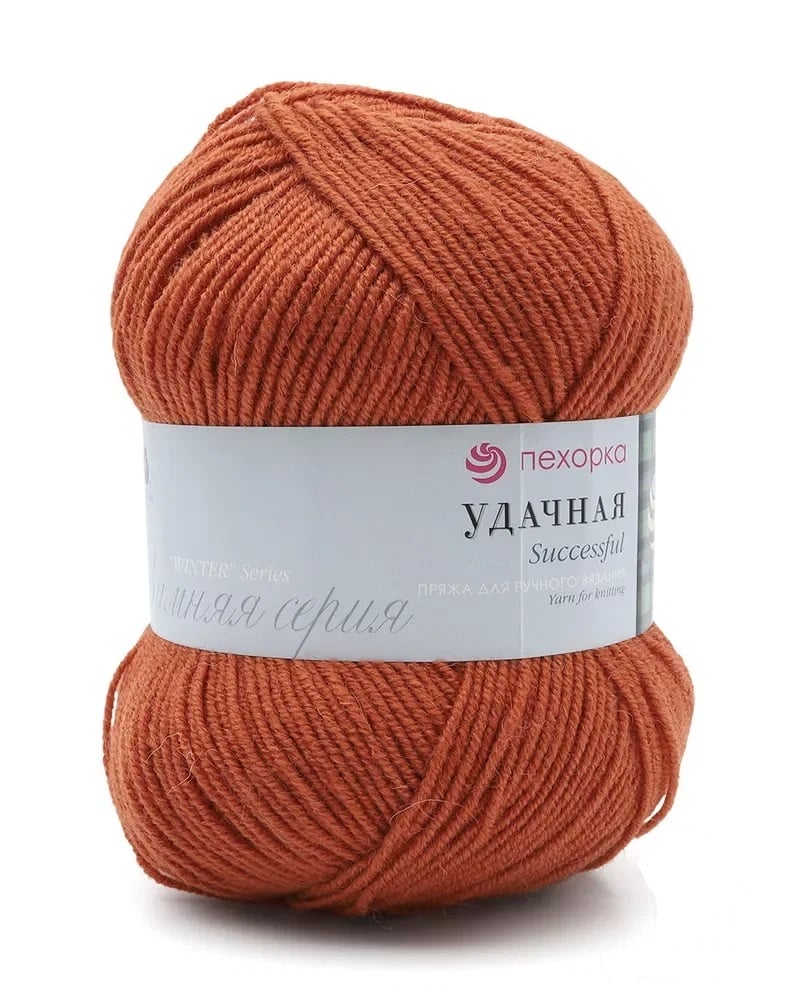 Пряжа ПЕХОРКА Удачная 250м/100г цвет 30-Св.Терракот 2125080300