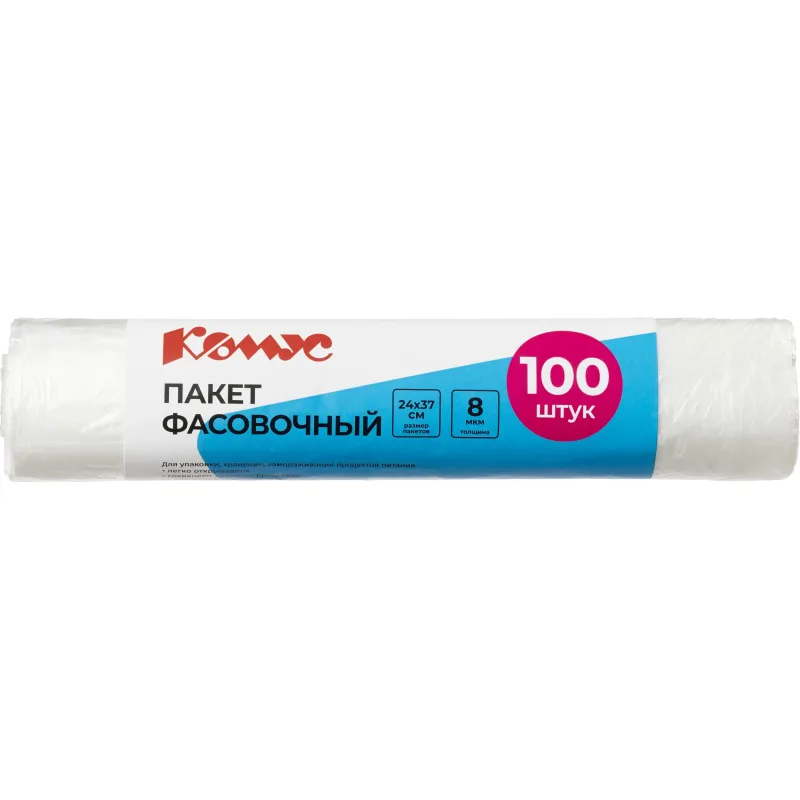 Пакет фасовочный ПНД 24х37 8 мкм, Комус, 100 шт/уп 2094183