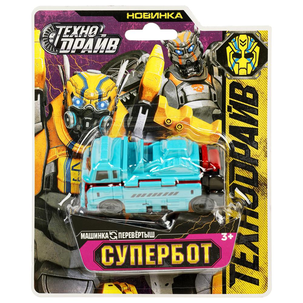 Машина Супербот трансформер-вывертыш, 14х17х3 см. Технодрайв 1806L068-RS4