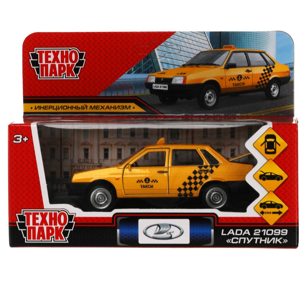 Машина металл ваз-21099 Спутник Такси, 12 см, желтый, Технопарк 21099-12TAX-YE