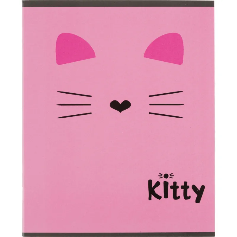 Тетрадь общая А5 48л Kitty роз,клет,скреп, ВД-лак №1 School 1819933
